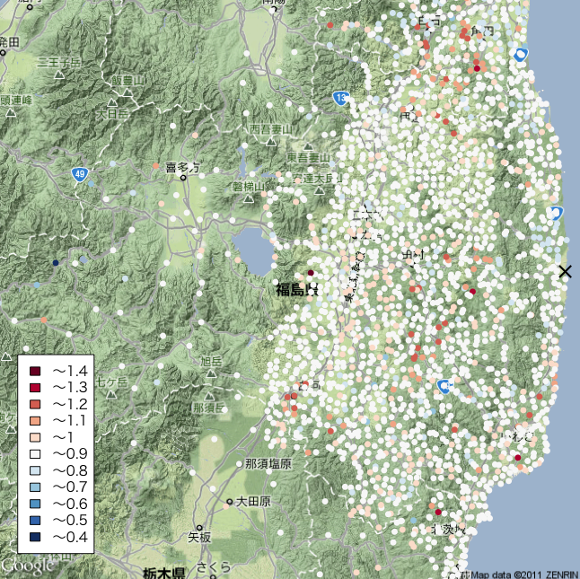 Cs134/Cs137 map