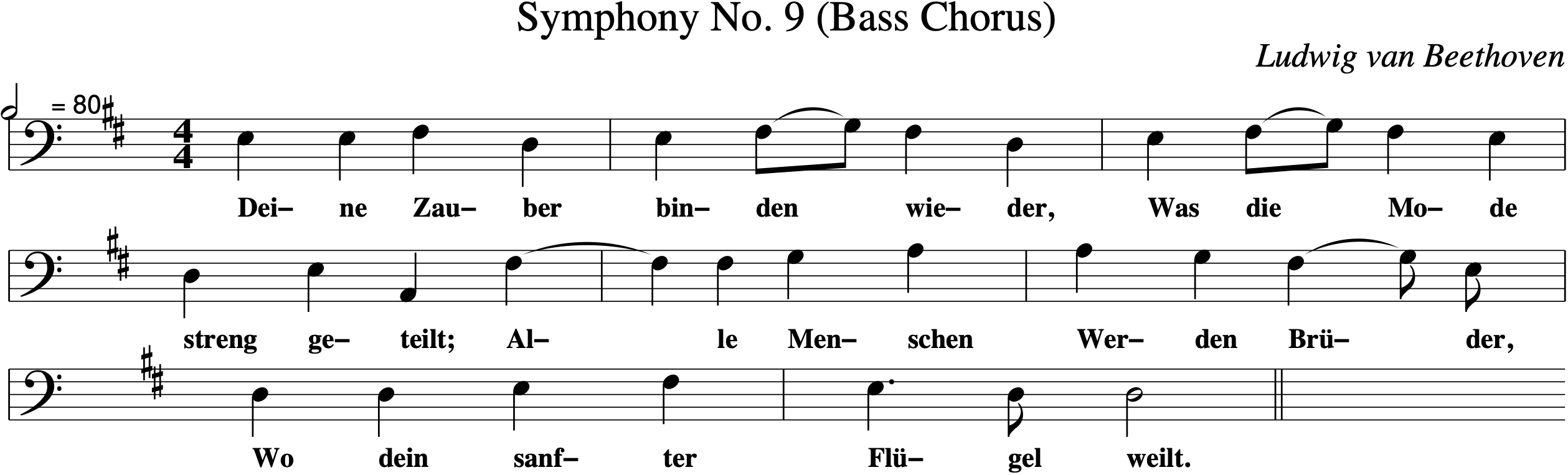 Beethoven Symphony No. 9 (Bass Chorus)